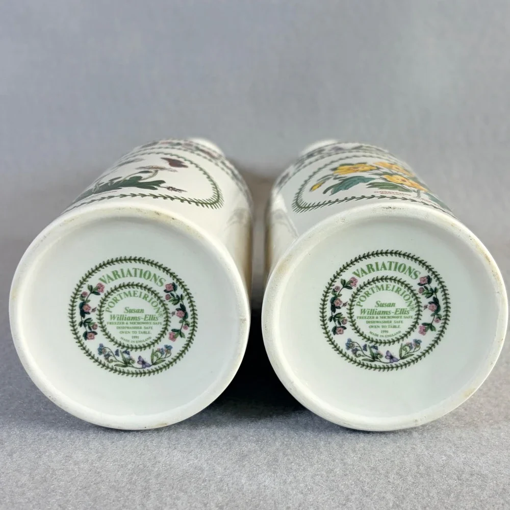 Vintage Portmeirion Botanic Garden Oil Vinegar Cruet Set 1991 England Floral